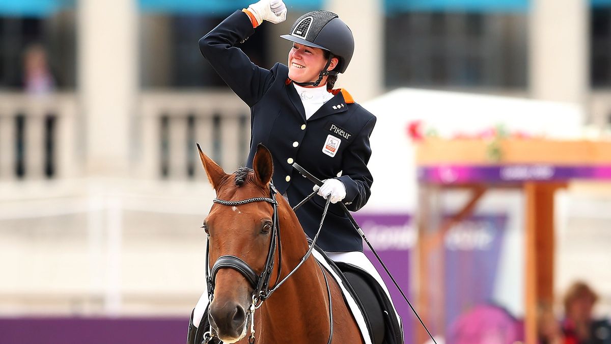 Sanne Voets of Netherlands ahead of the Equestrian events at the Paris Paralympics 2024