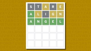 Wordle answer 819 on a yellow background