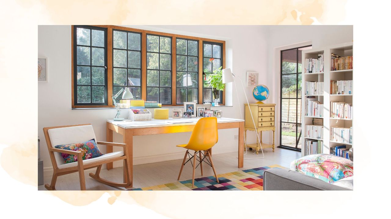 picture of a study with various furniture and colourful accents in a guide to ask is your home healthy