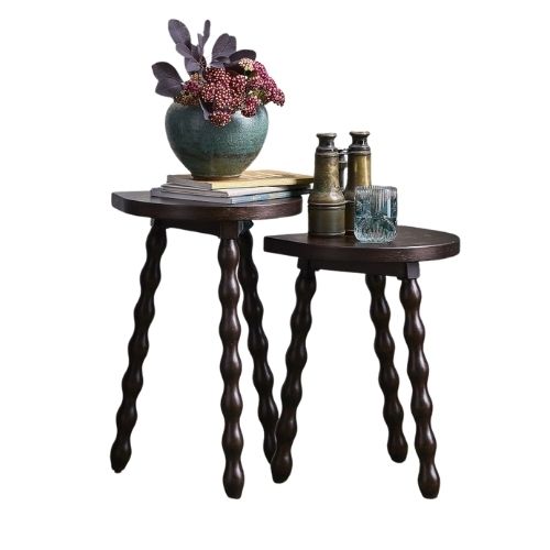GreenRow, Half Round Nesting Tables, Set of 2