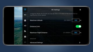 A DJI Fly app screenshot on an Android phone