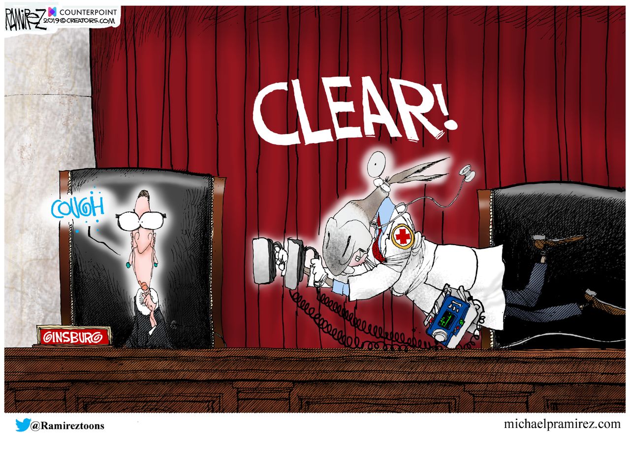 Political Cartoon U.S. RBG First Aid Democrats