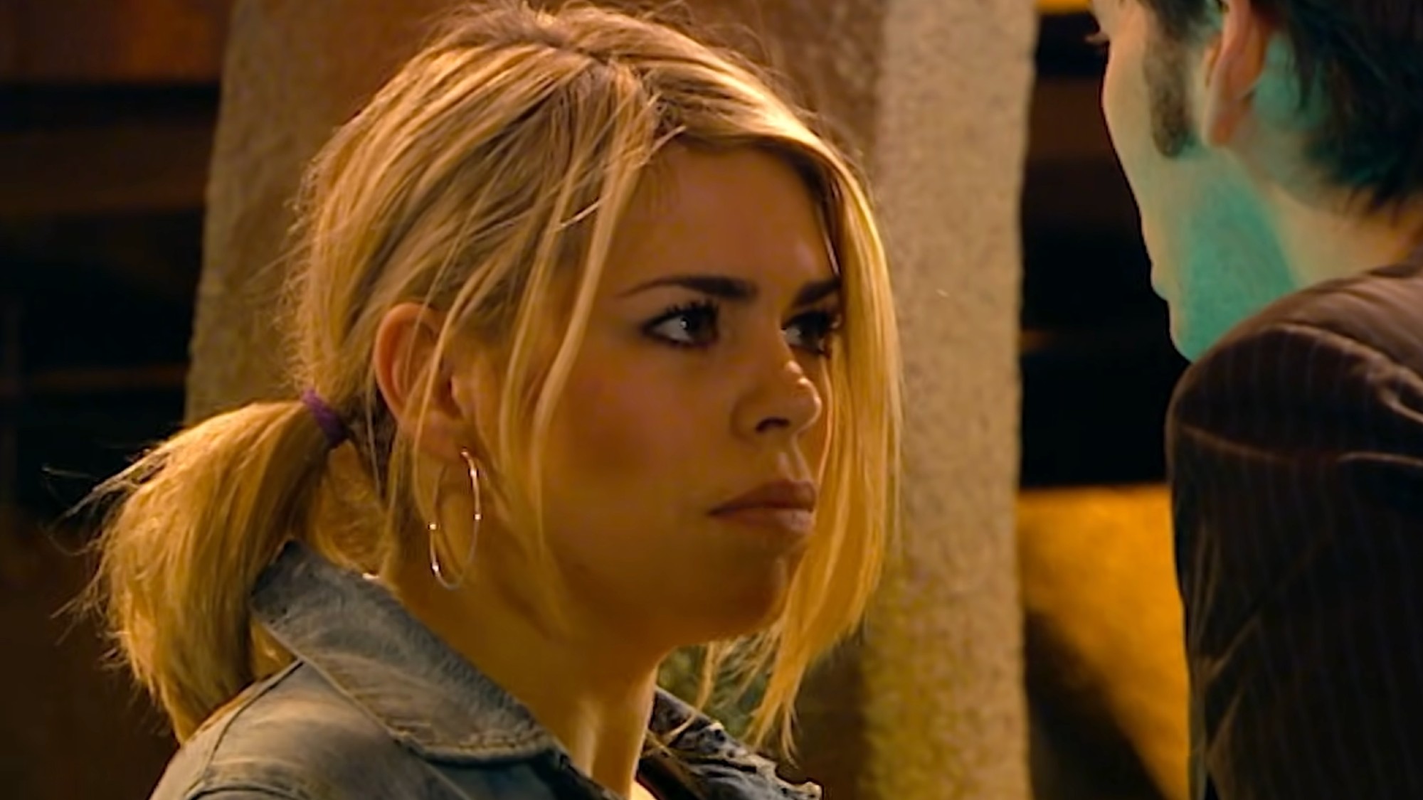 Rose Tyler talking to The Doctor.