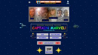 Captain Marvel website landing page