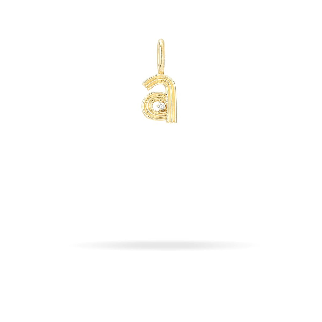 Groovy Diamond Initial Mini Charm