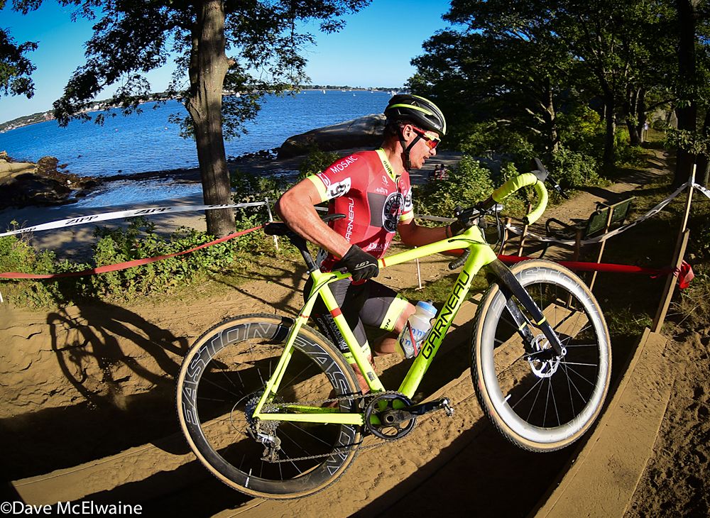Raphael Gagne (Red Truck Garneau) racing in the colors of his new team