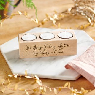 Stacey Solomon x Amazon Handmade: Personalised Family Wooden Candle Holder
