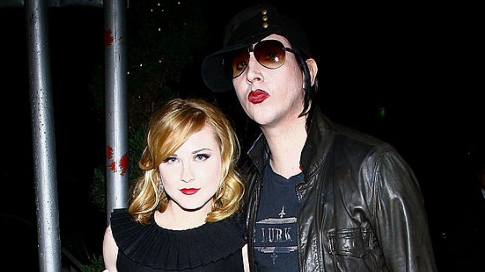 Actress Evan Rachel Wood and musician Marilyn Manson arrive for the after party for a special screening of "Across The Universe" at Bette on September 13, 2007 in New York City.