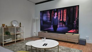 Samsung's MR95F Micro RGB TV in a living room setting