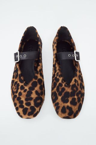 Leopard-Print Pony Hair Ballet Flats