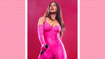 What does the Dua Lipa workout consist of? Dua Lipa performs on stage at WiZink Center on June 03, 2022 in Madrid, Spain