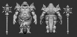 3D render of reptilian character Crocodylus by Richard Jusuf