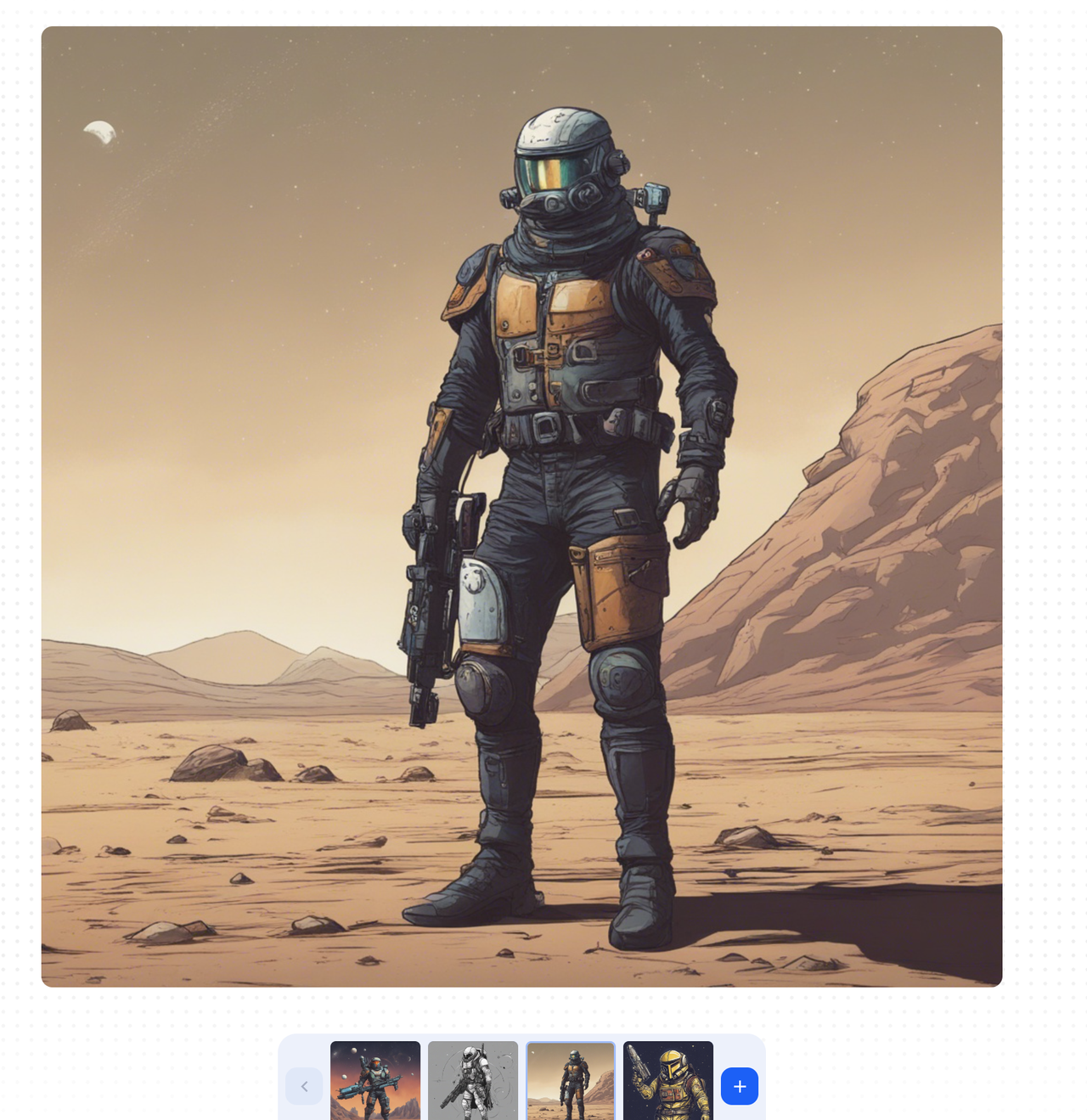 Stable Diffusion XL response to outer space bounty hunter