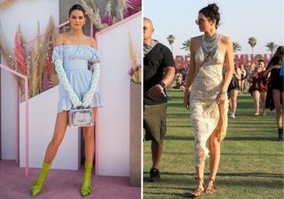 Kendall Jenner at Coachella in 2019 and 2016