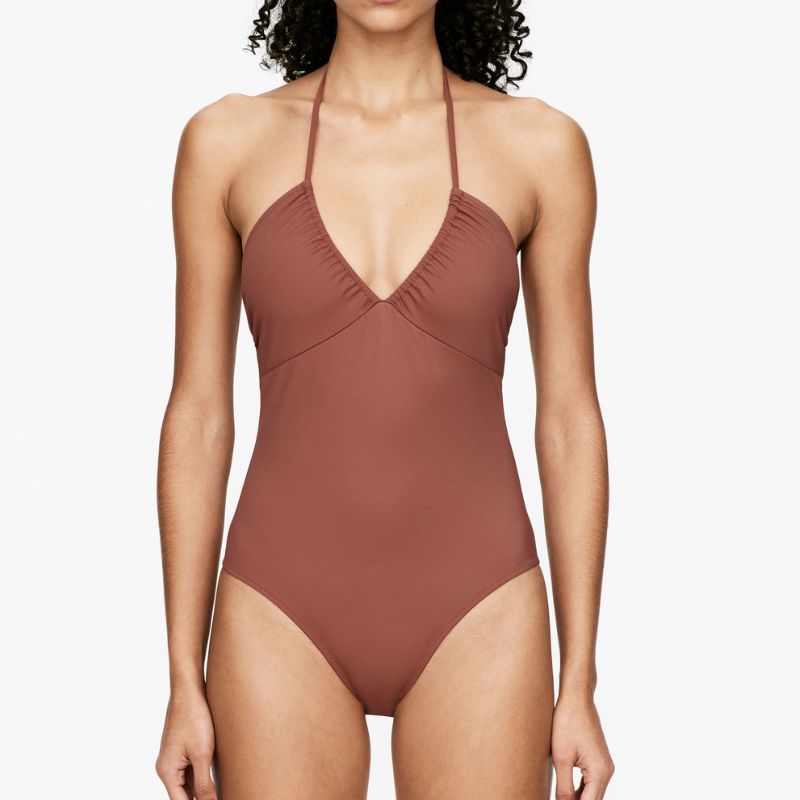 swimsuit in rust colour