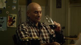 Temuera Morrison as Thomas Curry drinking beer in Aquaman and the Lost Kingdom