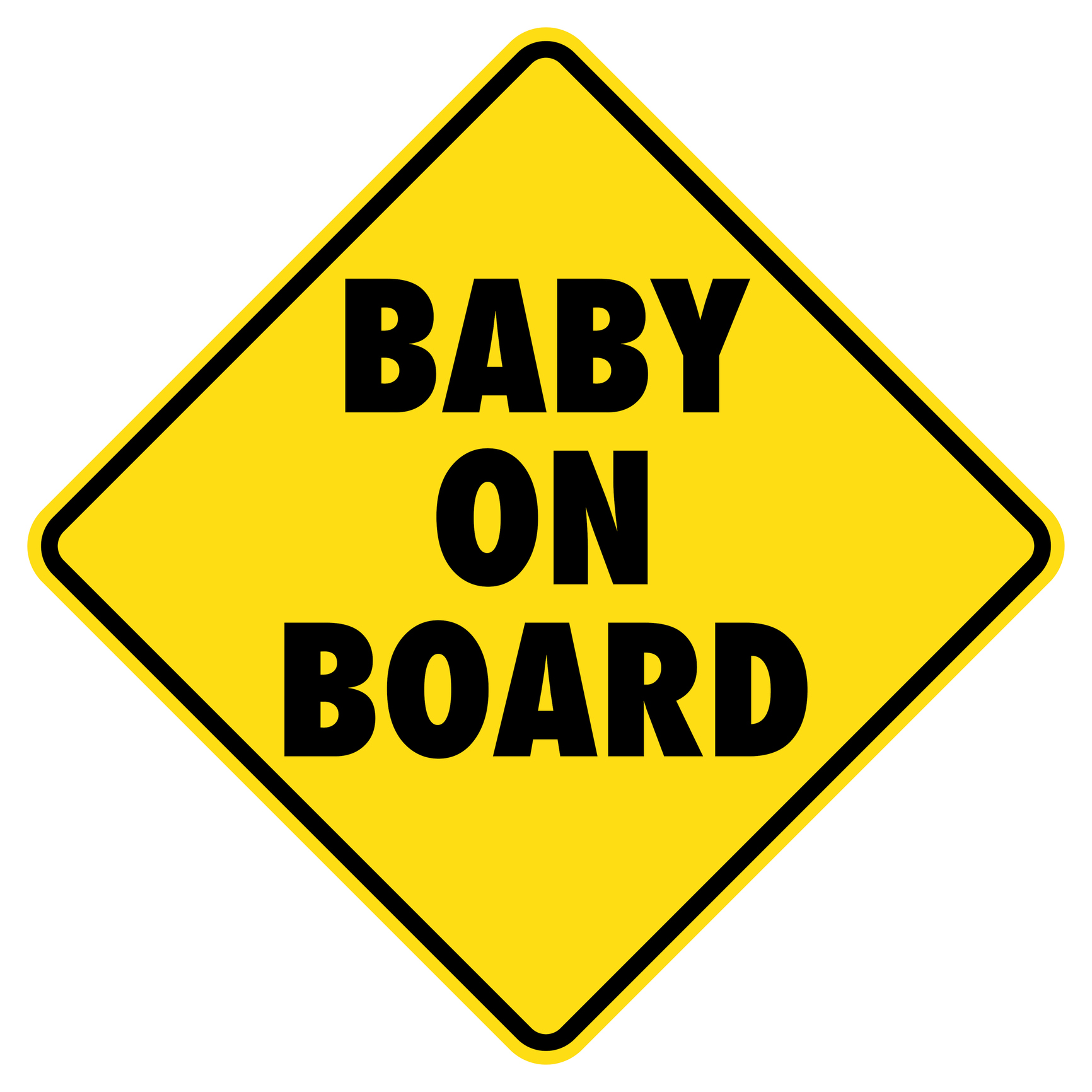 Vector graphic of baby on board sign for car windscreen