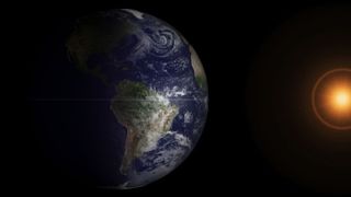 NOAA&#039;s GOES-13 satellite captured this image of the Earth at the spring equinox, this morning (March 20, 2013) at 7:45 a.m. Eastern Daylight Time.