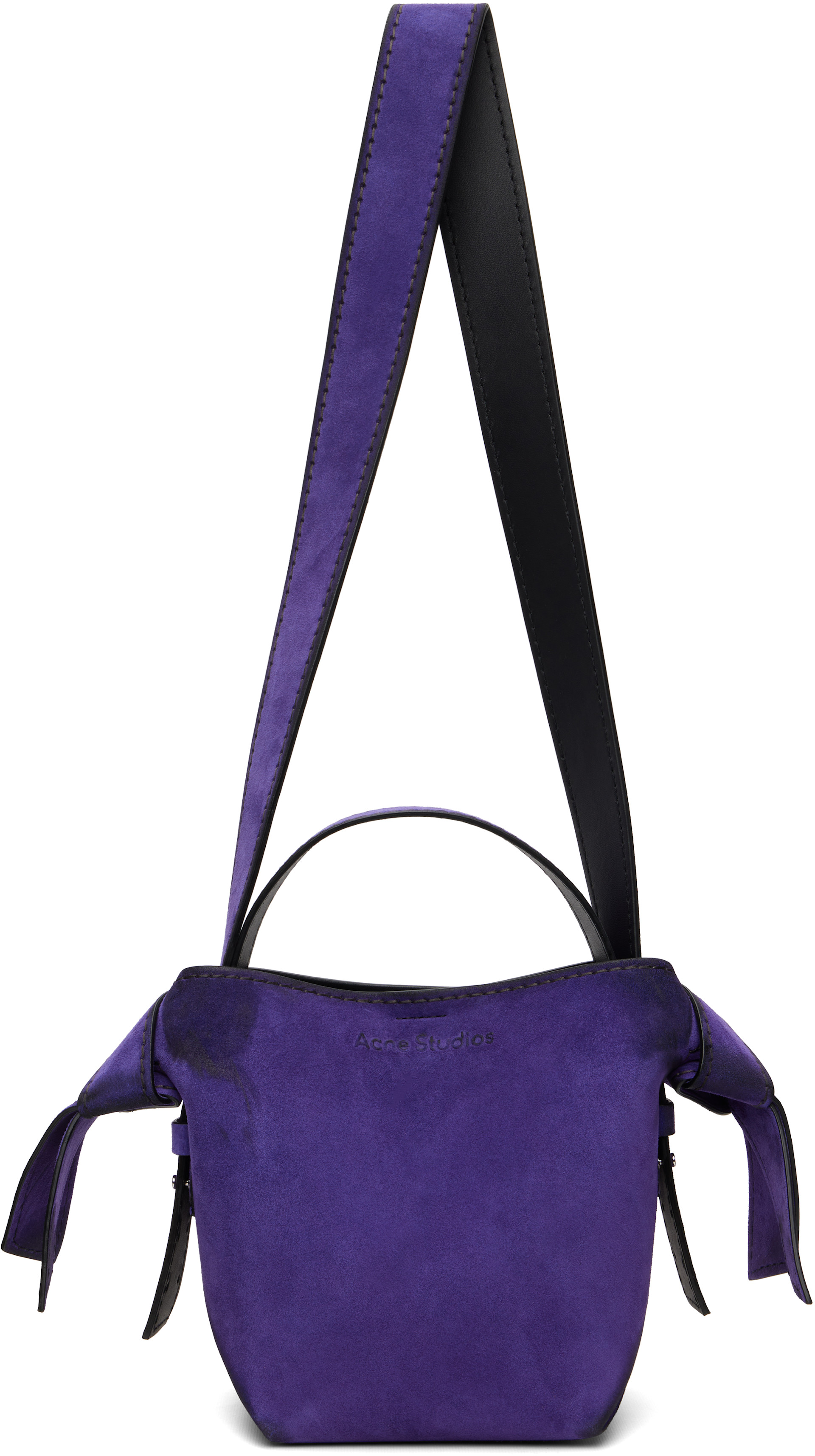 Purple Musubi Mini Suede Crossbody Bag