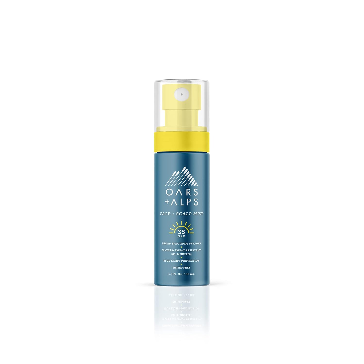 Oars + Alps Face & Scalp Sunscreen Spray Mist, Spf 35 Facial & Hair Sunscreen, Protects From Blue Light, Incfused With Aloe Vera + Cucumber, Water & Sweat Resistant, Summer Splash Scent, 1.5oz