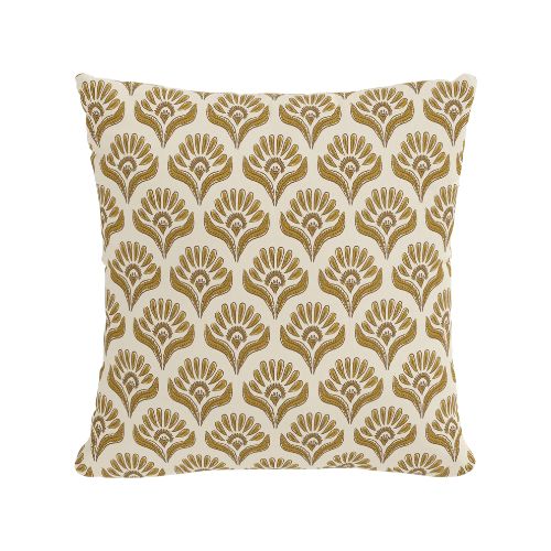 Patterned yellow throw pillow