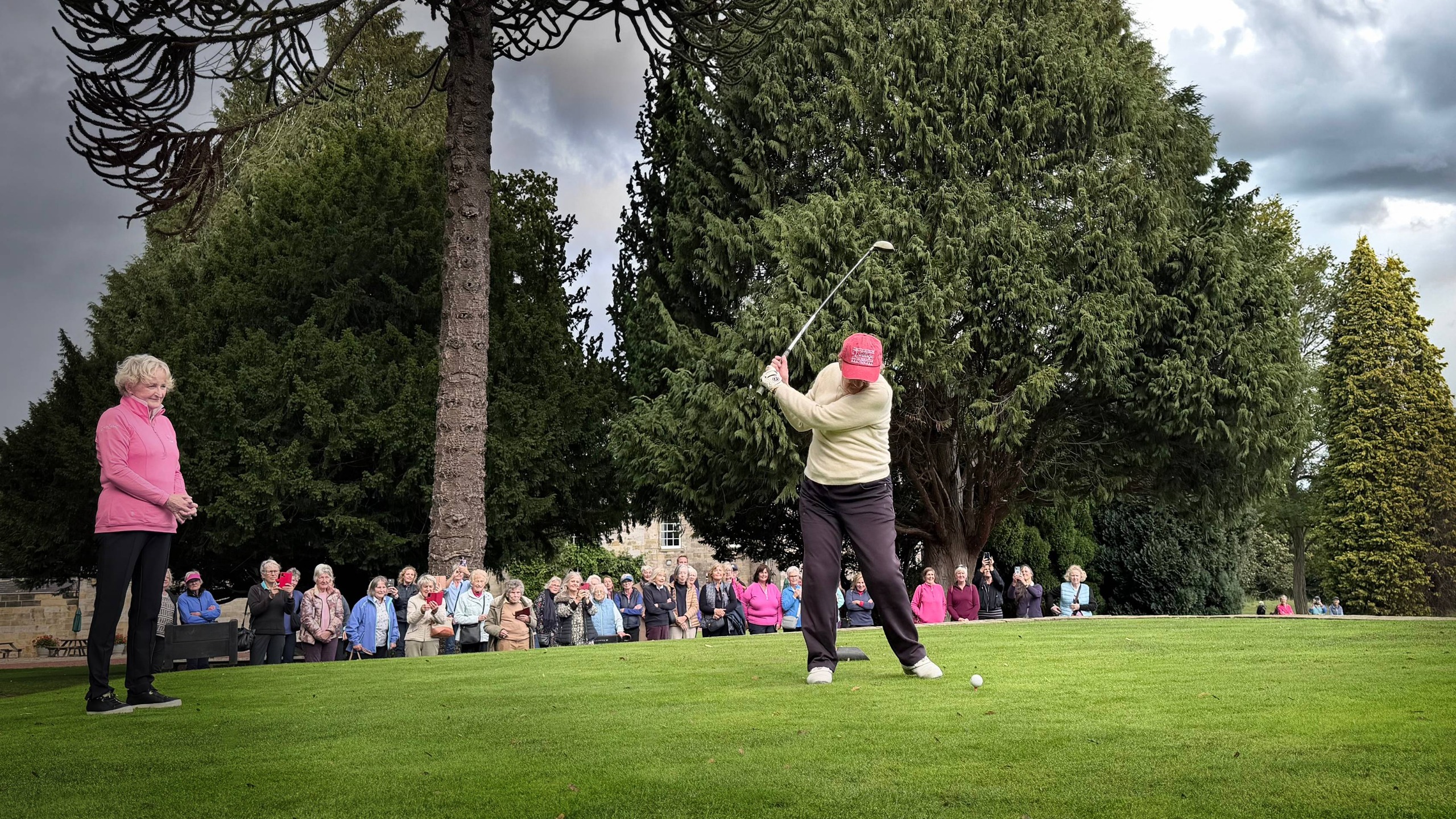 Margaret Montgomery teeing off