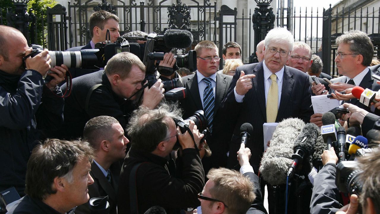 Victim&amp;#039;s father Michael Gallagher outside Belfast High Court