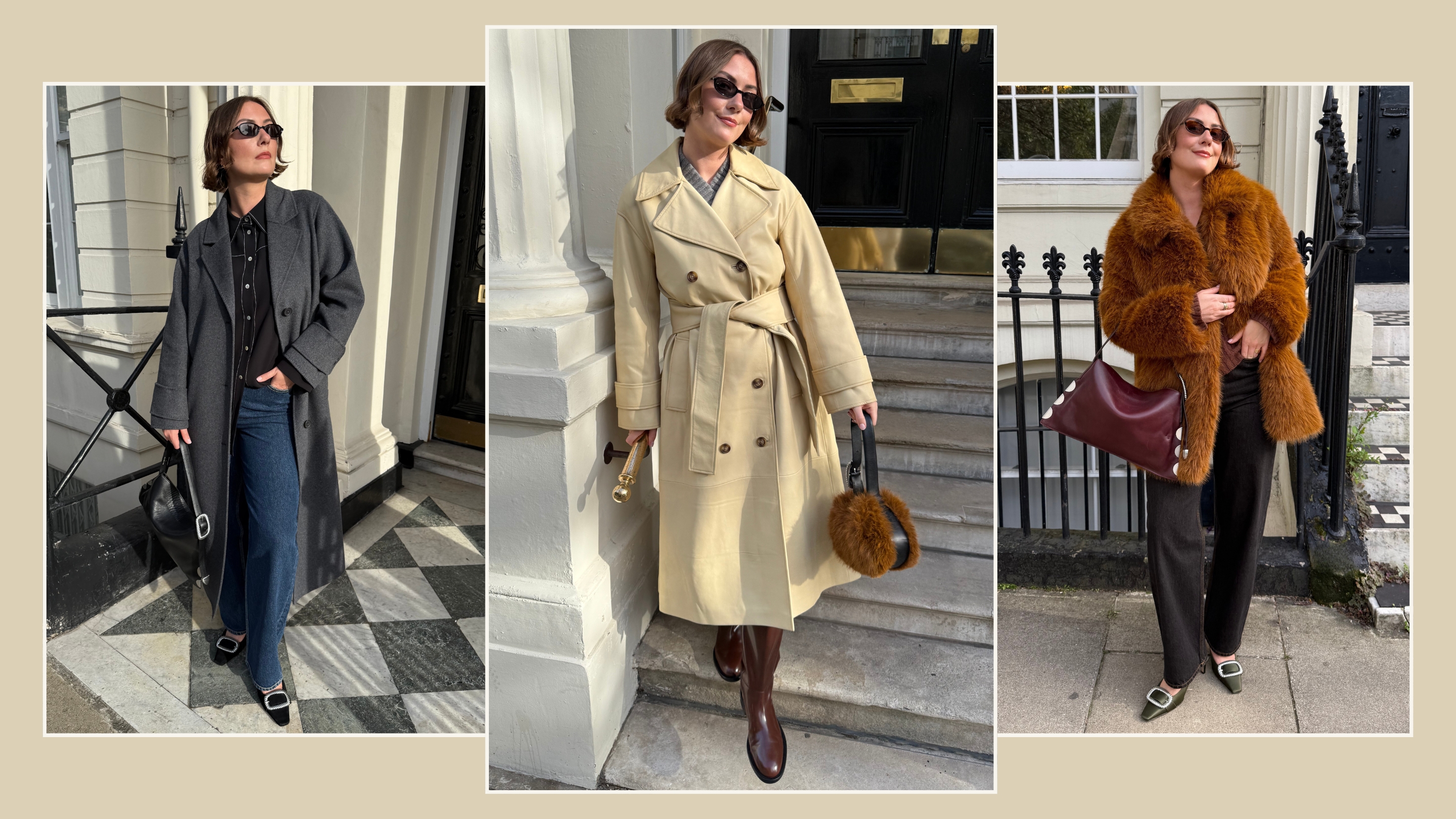 A collage of Sophie Robyn Watson wearing the Rejina Pyo X John Lewis collaboration collection.