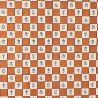 Checkerboard wallpaper in red and cream