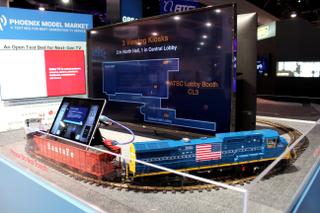 One of the three “Riding the Road to ATSC 3.0” model train layouts at the NAB Show