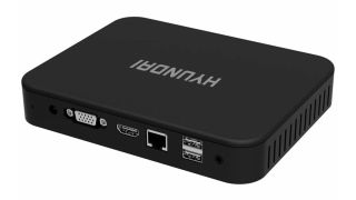 The mini PC showing the rear ports