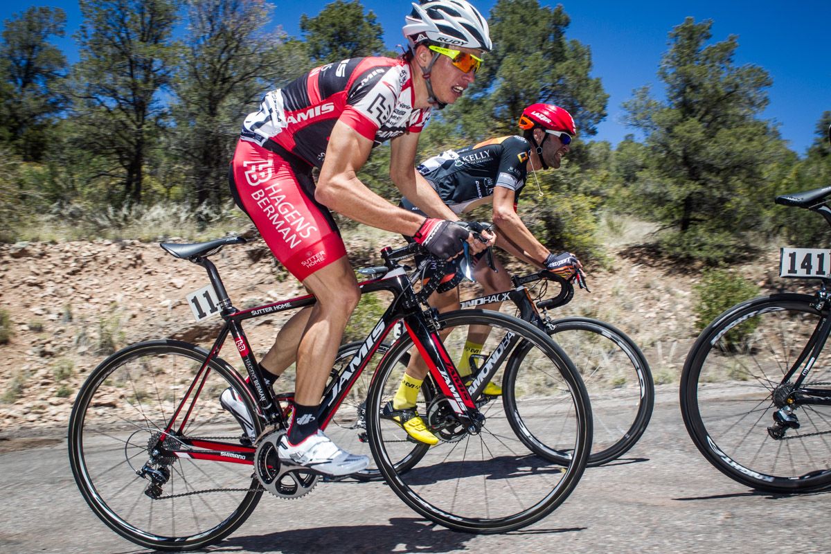 Daniel Jaramillo (Jamis) nearly made it onto todays podium for third