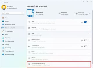 Open Advanced network settings