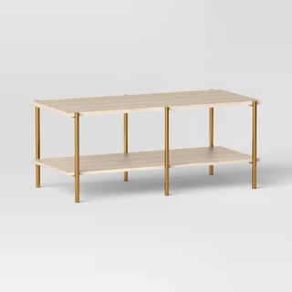 rectangular coffee table with two levels