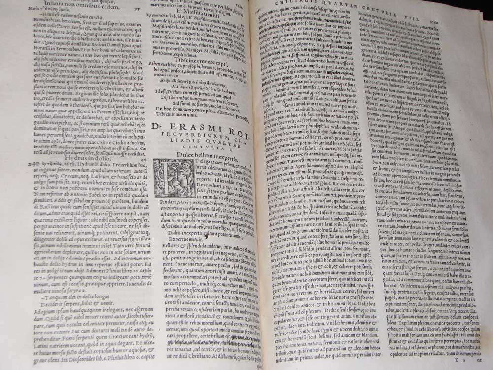 Two 16th-century books by Erasmus, showing two different kinds of censorship.