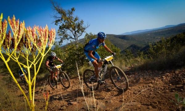 Nico Bell grinds it out on the first major climb of the day