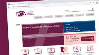 The website of the UK's Financial Conduct Authority (FCA)