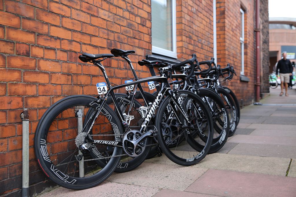 The Specialized bikes of Etixx-QuickStep are ready for the stage