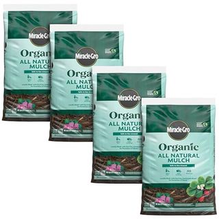 Miracle-Gro Organic All Natural Mulch, 1.5 Cu. Ft., 4 Pack