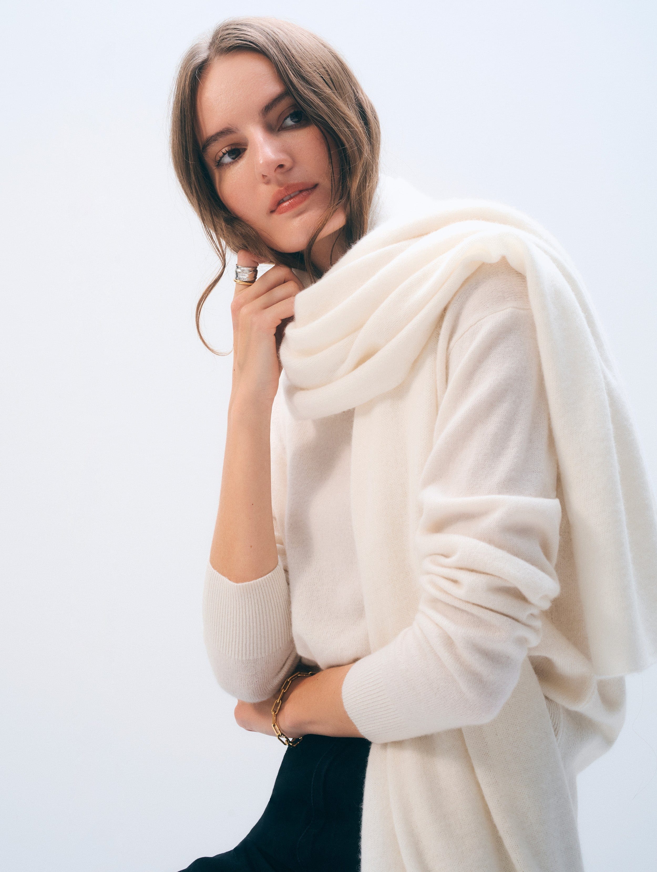 Cashmere Travel Wrap | Soft White
