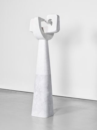 Pedro Reyes, Xochitl, 2021, white marble