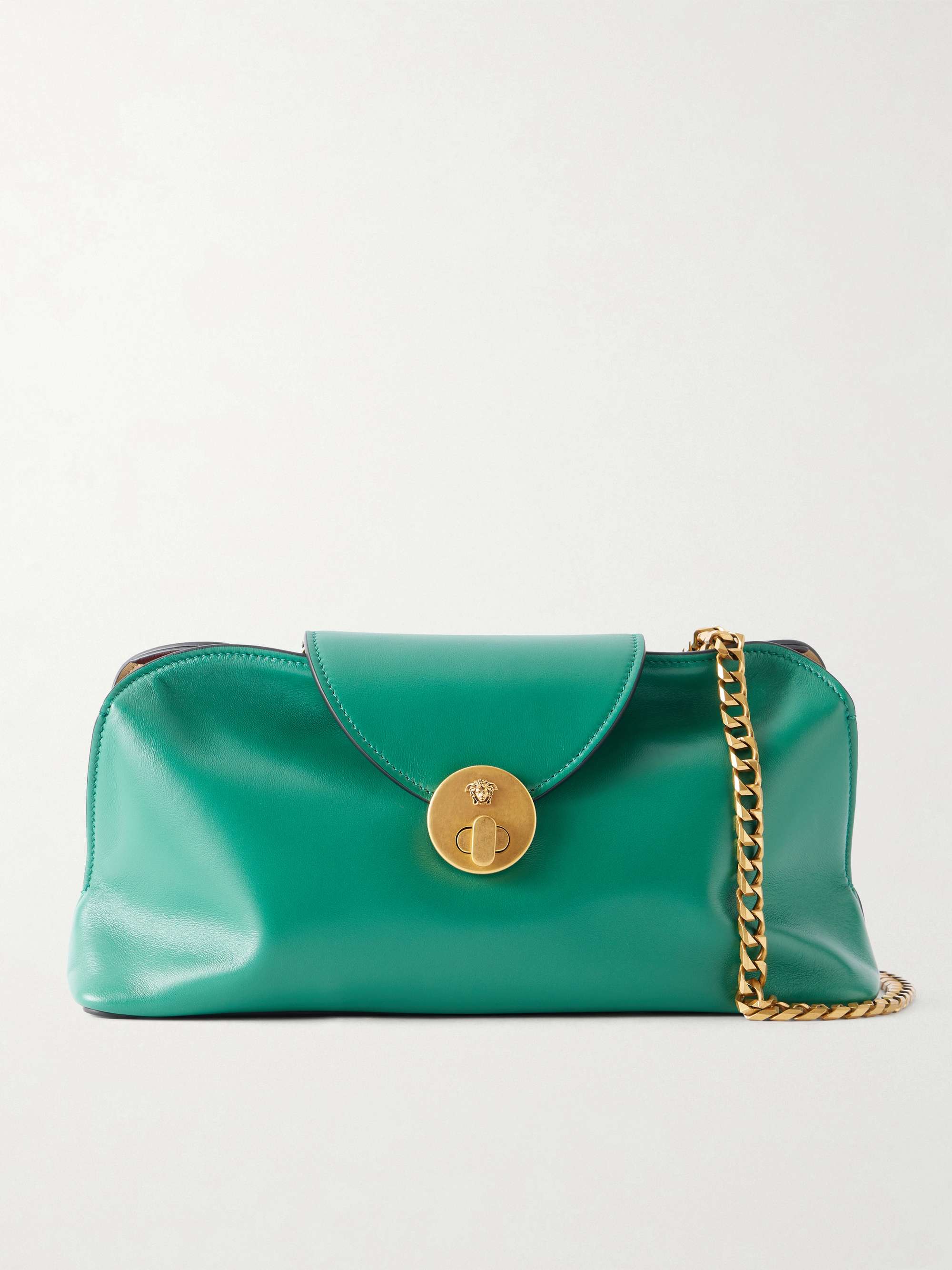 Vivienne Medusa-Detailed Leather Clutch