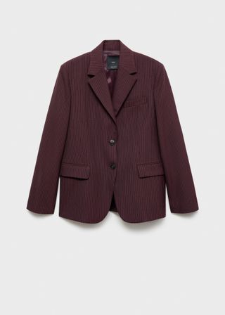 Mango, pinstripe suit blazer