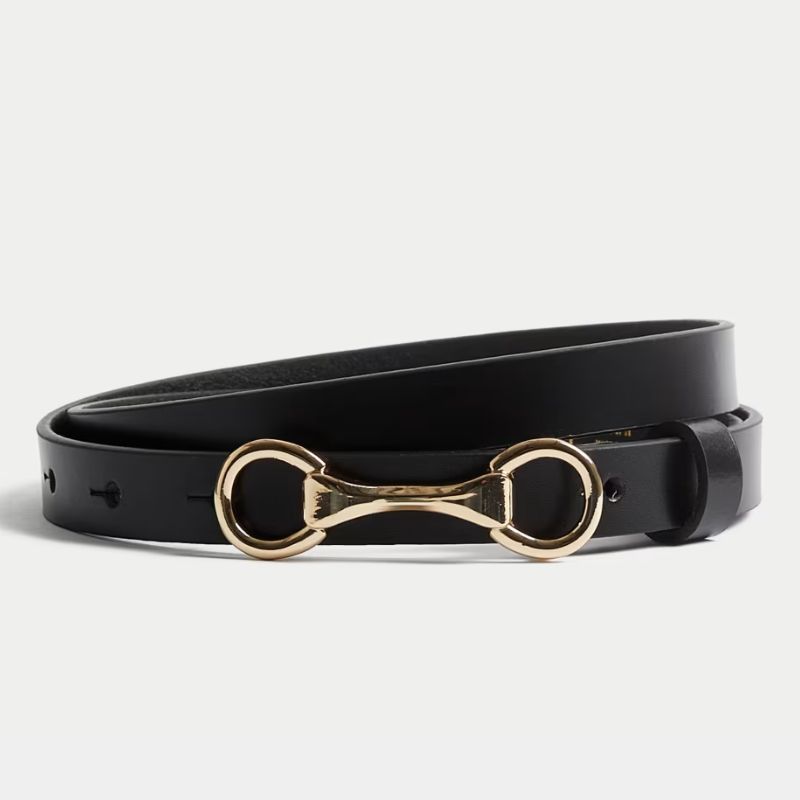 black waist belt with statement buckle from M&S