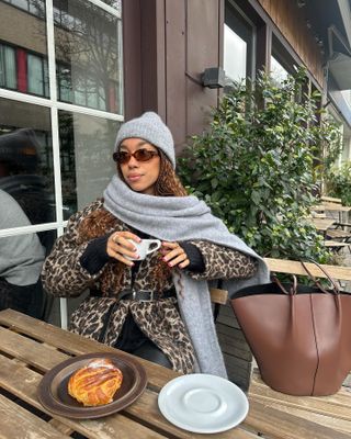 woman in leopard print coat