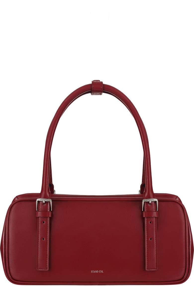 Faux Leather Square Bowling Bag