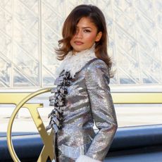 Zendaya at the Louis Vuitton SS26 runway show in Paris.