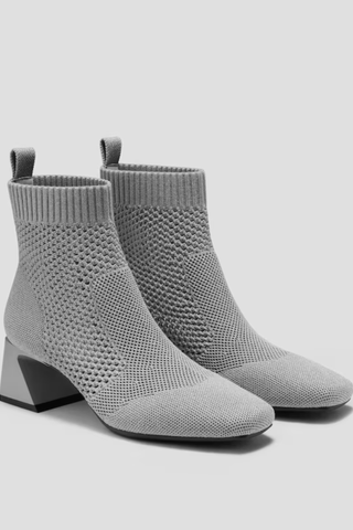 Melissa Square-Toe Perforated Heeled Boots