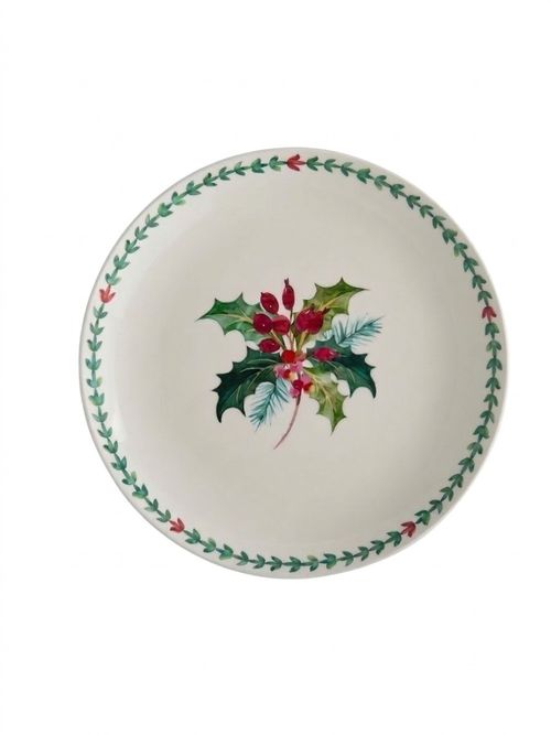 Portmeirion Set of 4 Multi Botanic Garden Christmas Holly Dinner Plates 