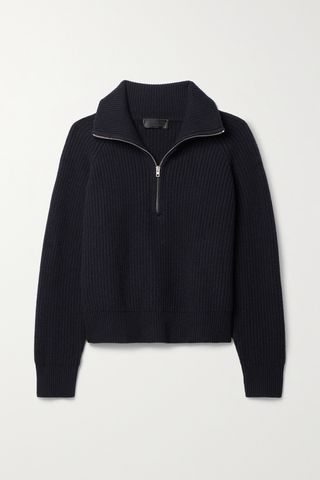 Garza Ribbed Cashmere Half-Zip Sweater